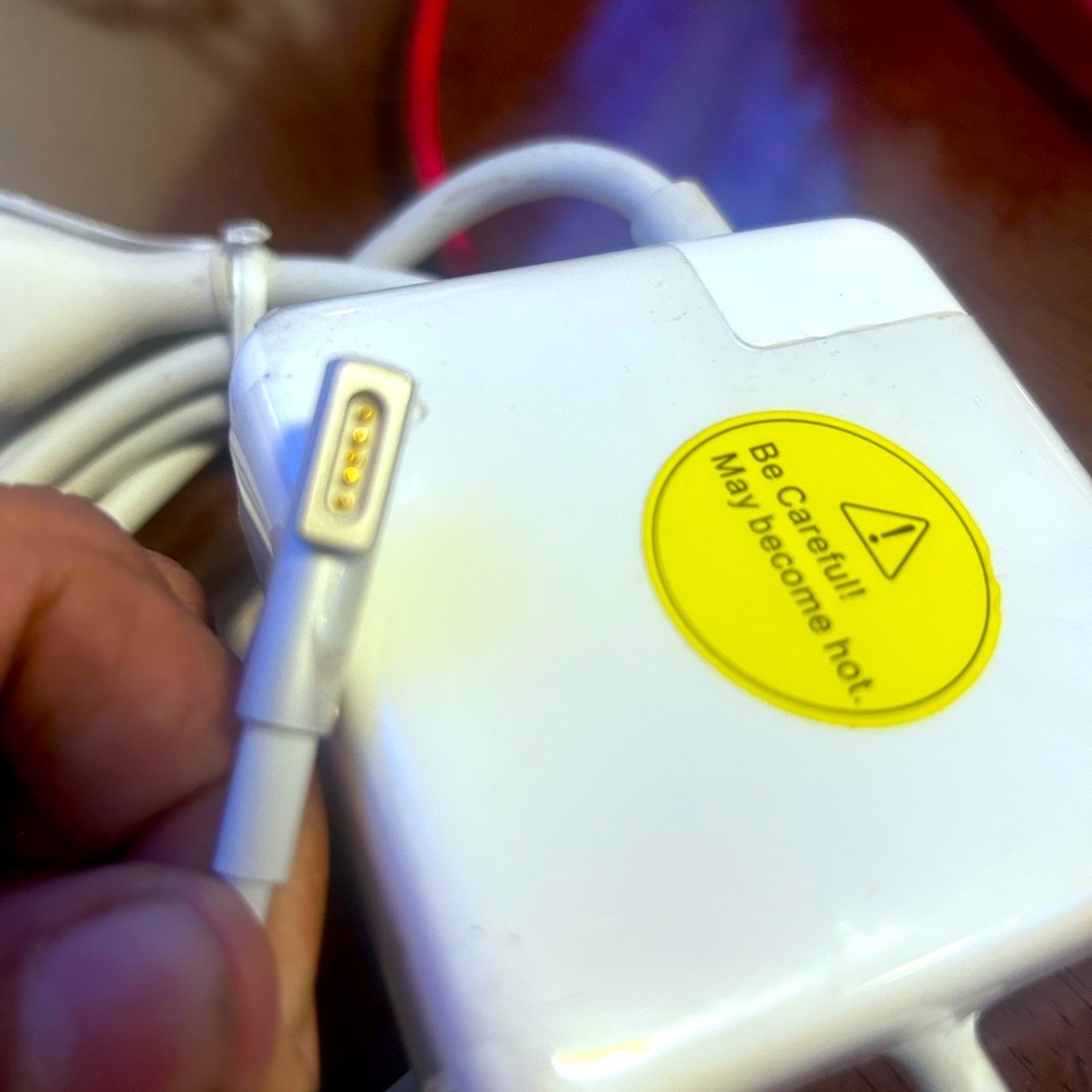 White laptop Mac Power Adapter with Magnetic Connector